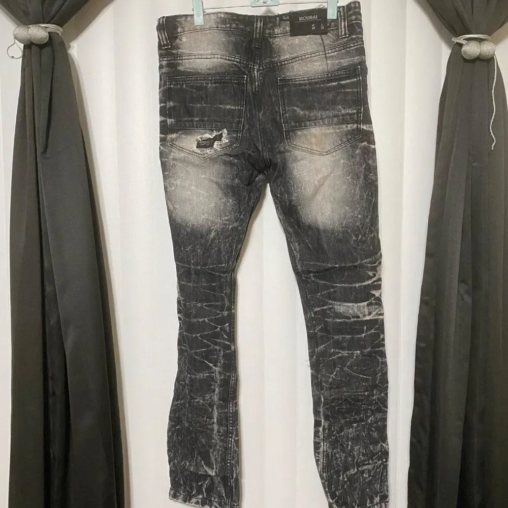 Mousai MENS black distressed jeans